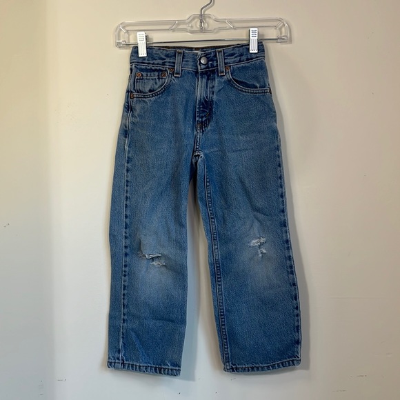 Levi's Other - Levis 569 Slim Loose Fit Boys Adjustable Waist Distressed Denim Jeans Size 6
